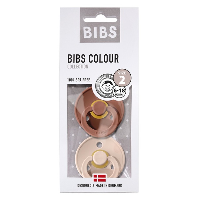 BIBS Napp Colour Latex 2-pack 6-18 mån Woodchuck/Blush
