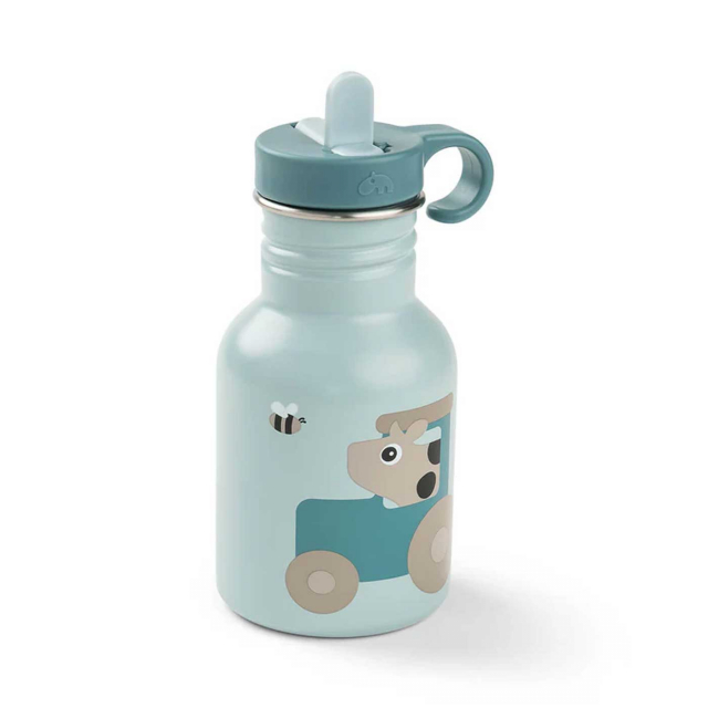 Done By Deer Vattenflaska 350 ml Tiny Farm Blue