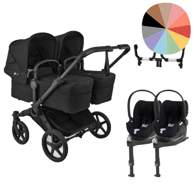 Bugaboo Donkey 6 Tvillingvagn + Cloud T + Bas
