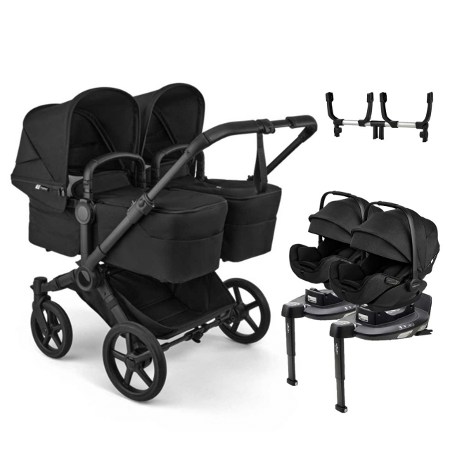 Bugaboo Donkey 6 Tvillingvagn + Otter Babyskydd + Bas