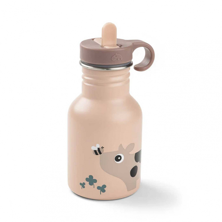 Done By Deer Vattenflaska 350 ml Tiny Farm Powder i gruppen Babytillbehör / Äta och mata / Muggar, flaskor och glas hos Bonti (DOBD1011601)