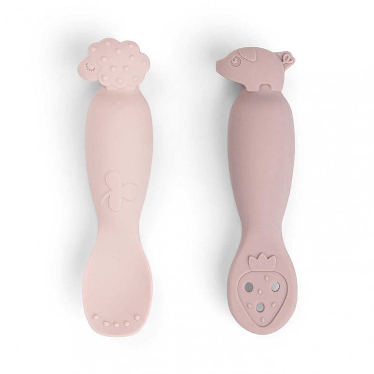 Done By Deer Pre-spoon Tiny Farm Powder 2-pack i gruppen Babytillbehör / Äta och mata / Bestick hos Bonti (DOBD1159041)