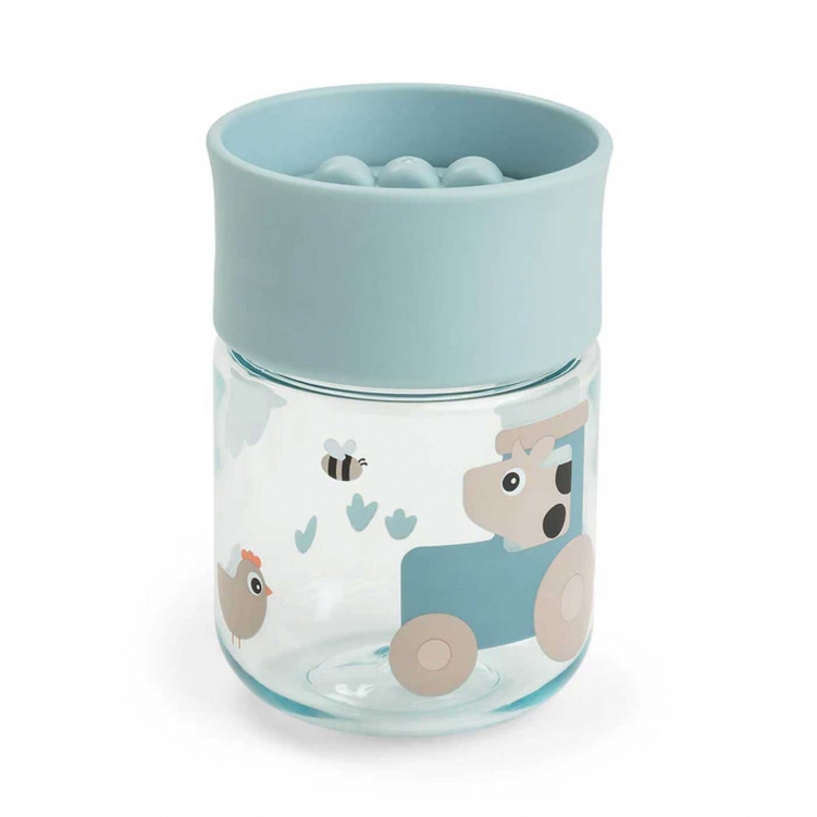 Done by Deer Träningsmugg Tiny Farm Blue i gruppen Babytillbehör / Äta och mata / Muggar, flaskor och glas hos Bonti (DOBD1966612)