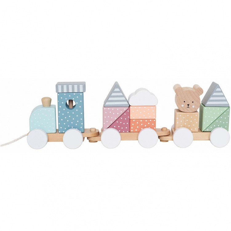 Jabadabado Tåg med klossar Teddy i gruppen Leksaker / Babyleksaker / Aktivitetsleksaker hos Bonti (JABAC2521)
