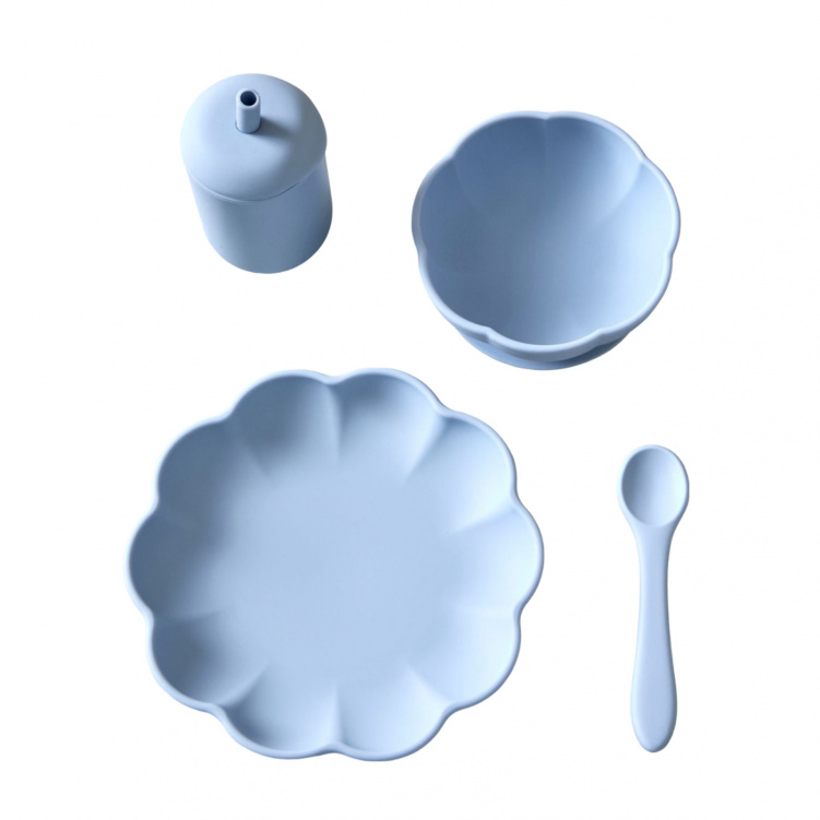 Jack o Juno Little Poppy Servis Pale Blue i gruppen Babytillbehör / Äta och mata / Serviser hos Bonti (JAJUD419PB-O)