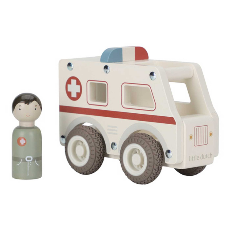 Little Dutch Ambulans med figur i gruppen Leksaker / Leksaksbilar & fordon / Bilar hos Bonti (LDLD2527)