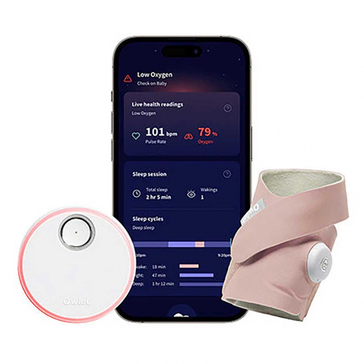 Owlet Babymonitor Dream Sock Rosa i gruppen Barnsäkerhet / Rörelselarm hos Bonti (OWLEBMRHNN20IM)